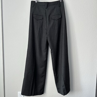 New Zara $89 Wool High Waist Gray Large Pants Into the Classics