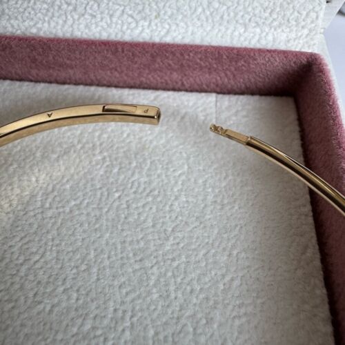 Pandora Signature 14k Solid Gold I-D Bangle Bracelet 552227C00 Size 2 (6.9 Inch) - Picture 10 of 10