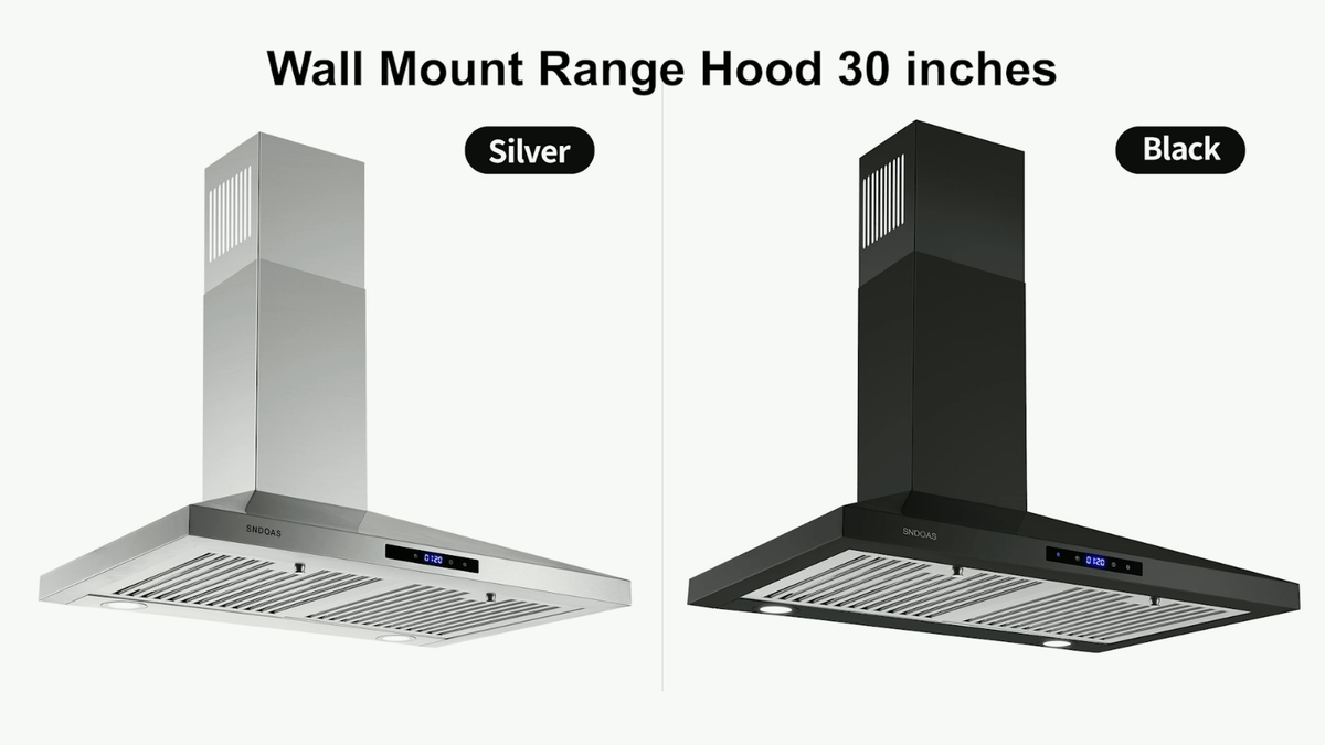 30inch Kitchen Wall Mount Range Hood 3 Speed Touch Control LED  