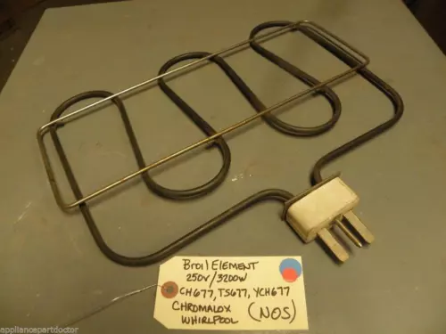 NOS Chromalox Whirlpool Broil Element CH677 TS677 YCH677 250v/3200w
