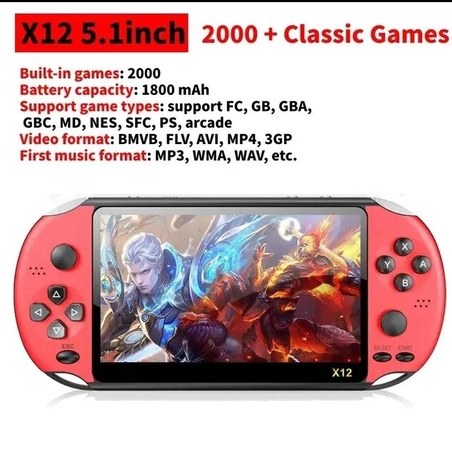 2000 Portable Console Built-in Games TV Connection Games Retro Classic 5 Inch