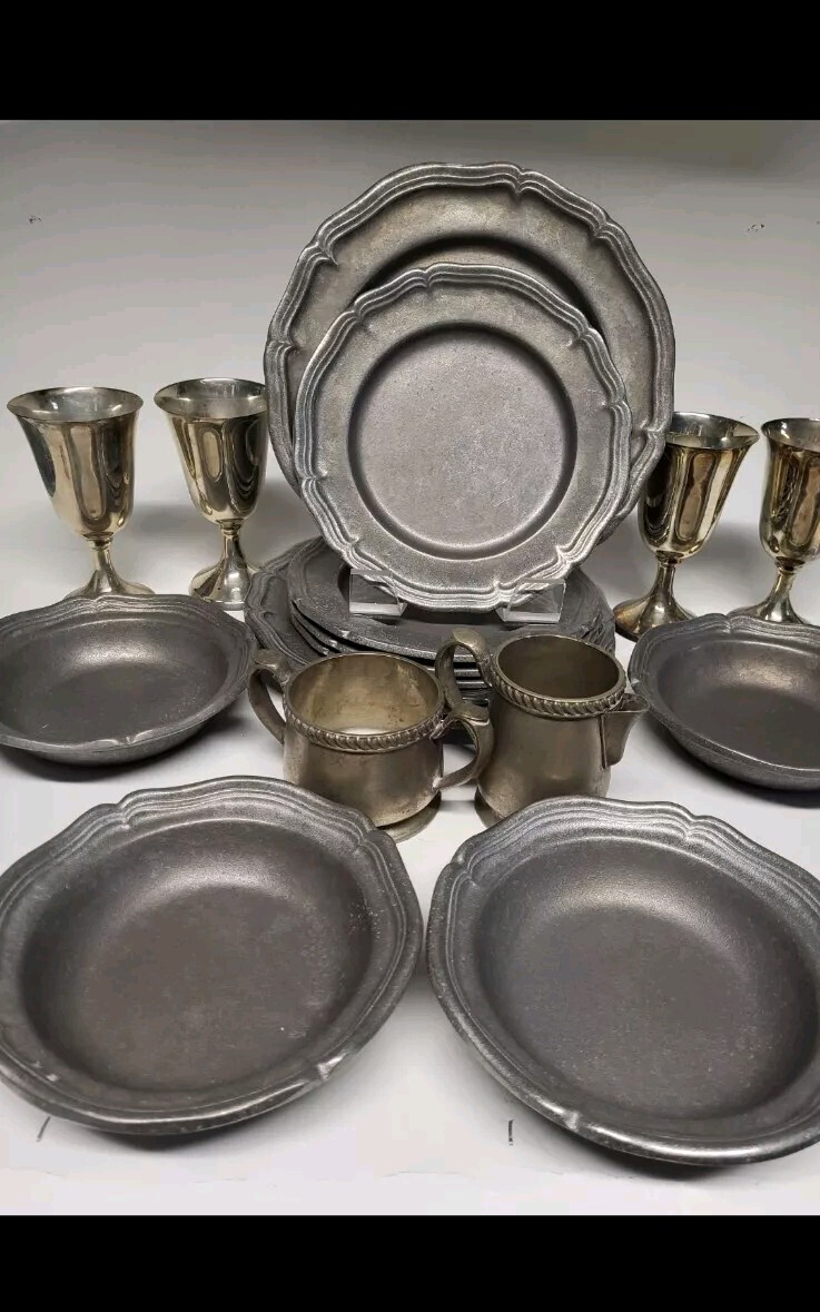 Wilton Armetale QN Anne Dinner 皿ピューター花リム