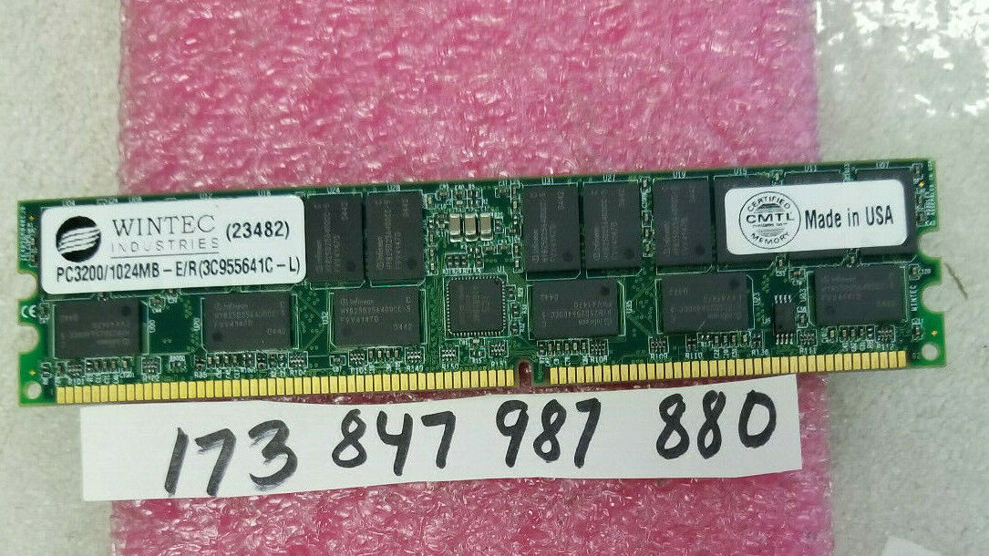 1GB PC DDR DDR1 3200 3200 PC3200 ECC REG 184PIN 400MHZ RDIMM 64X4 ECC REGISTER 