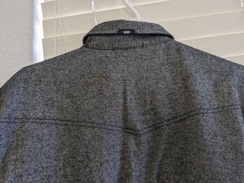Vans Long Sleeve Button Down Shirt Black Gray Size Medium - 第 6/9 張圖片