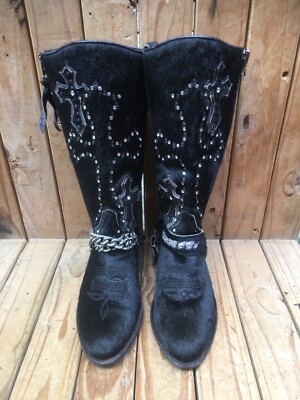 Sendra Stiefel Sara Black Fur Western Style Women s Boots EUR 38 US 7 UK 5