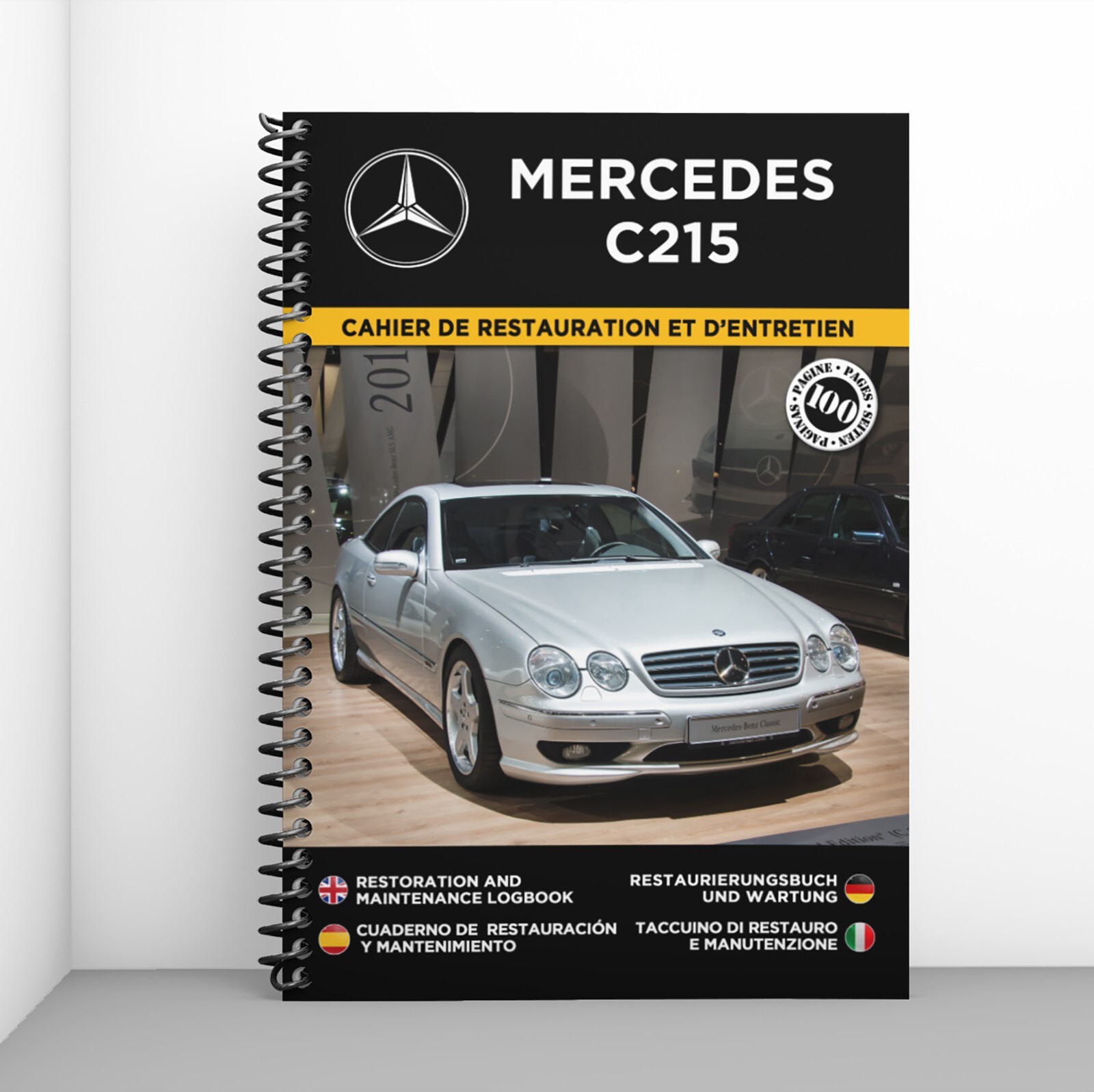 Cahier de restauration Mercedes C215 livre carnet entretien auto CL 55 AMG W215