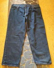 Faded Glory Size 44X32 100% Cotton Mens Blue Jeans Med Wash 30" Long