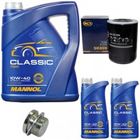 MotoröL Set Mannol Classic 10W-40 7 Liter + ÖLfilter + Schraube FüR Fiat Ducato