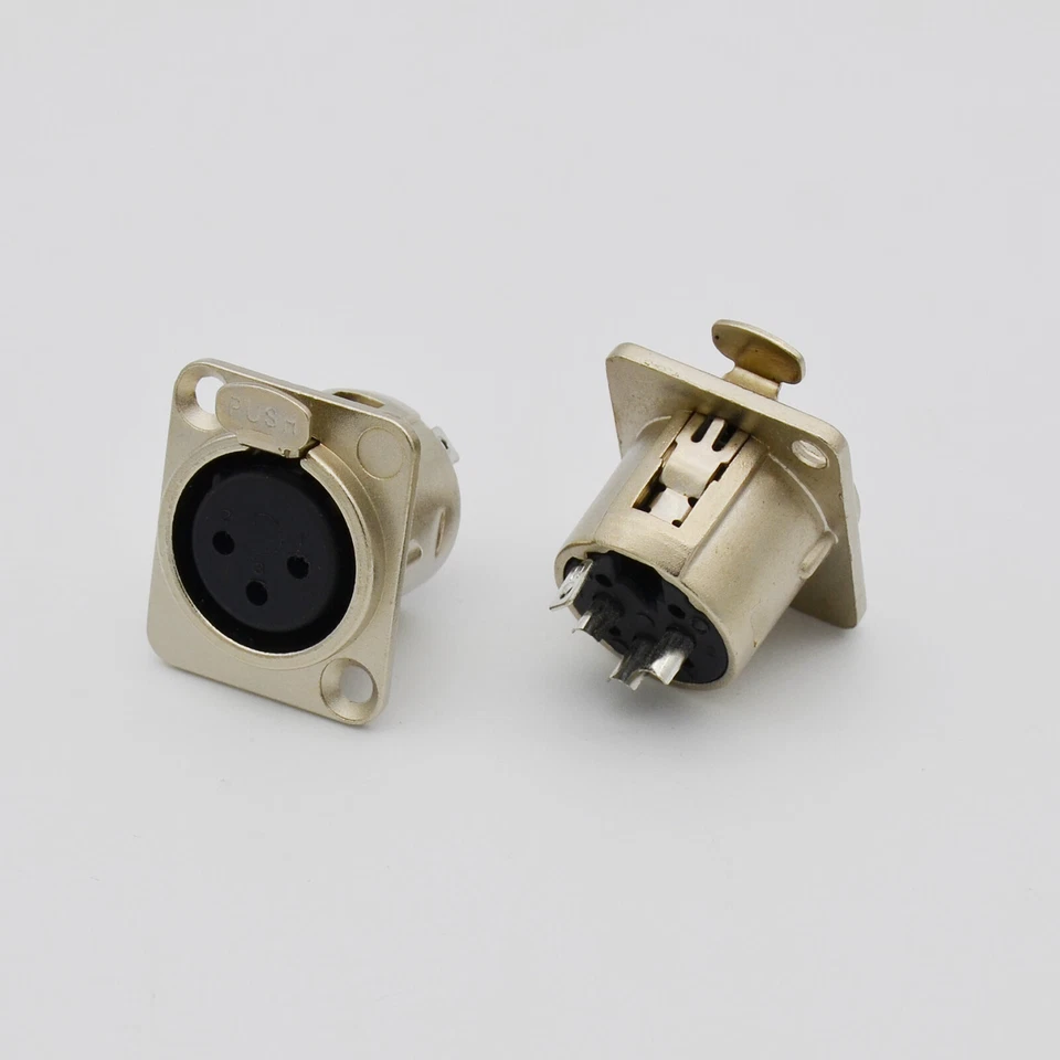 10,XLR 3-Pin Female Metal Panel Mount Chassis Microphone Jack Audio Connector - Image 4 of 4