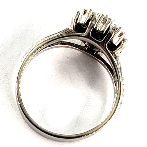 Anillo vintage para mujer, talla 7,5 8 9,56 CTW DIAMOND, oro blanco, flores, talla 7,5 8 - Imagen 9 de 10