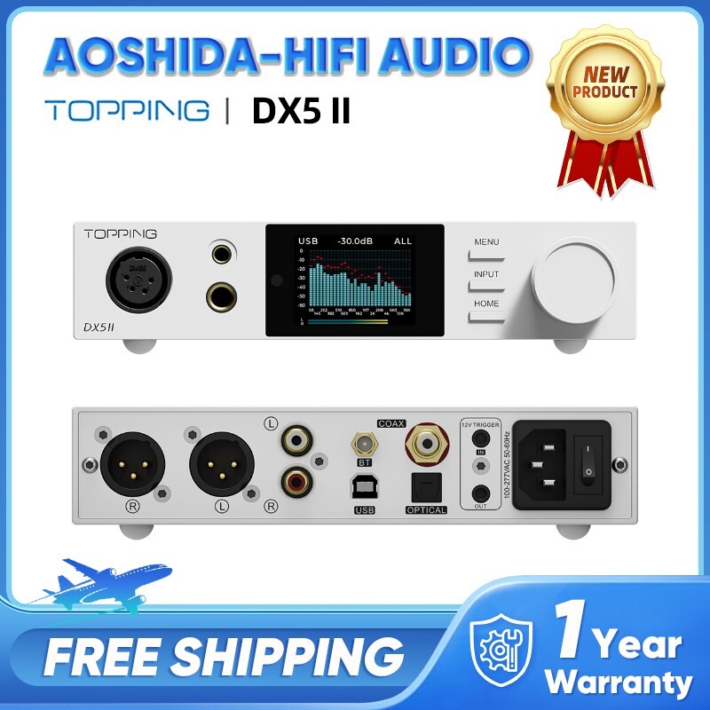TOPPING DX5 II Fully Balanced DAC & Headphone Amplifier Combo Dual ES9039Q2M