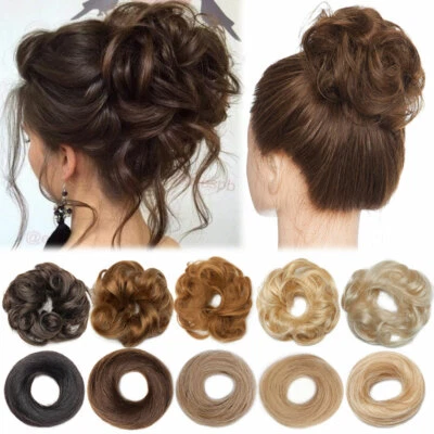 ELAILITE Dick Echthaar Dutt Haargummi Messy Bun Extensions Haarteil Haarknoten Scrunchie