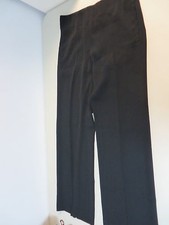 ARMANI COLLEZIONI wool blend crepe - wide leg dress pants black US6