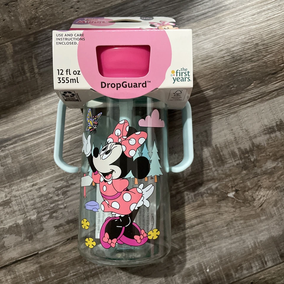 First Years Disney 12oz Minnie Mouse NEW Spill Proof Flip Top Sippy Straw - Image 2 of 3