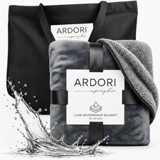 King Size Waterproof Blanket for Bed, Gray Absorbent Fleece, 82X82 Plush