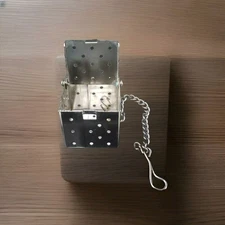 Vintage Tea Infuser Square Cube Strainer Ball with Chain Stainless Steel 