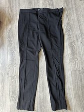 Dolce & Gabbana Pants Womens 42 Black Wool Blend Zipper Hem Italy Dressy Slim