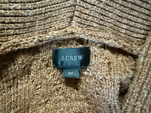 J. Crew Maglione Cardigan Uomo Marrone Cotone Maglia Cavo Collo Scialle - Medium - Foto 4 di 5