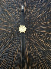 Adora Armbanduhr Handaufzug 17 Steine stoßgesichert schwarz Lederband