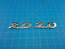 Chrome 2.0 Emblem Badge Pair 2pcs Adhesive Car Trunk Fender Auto Universal Fit