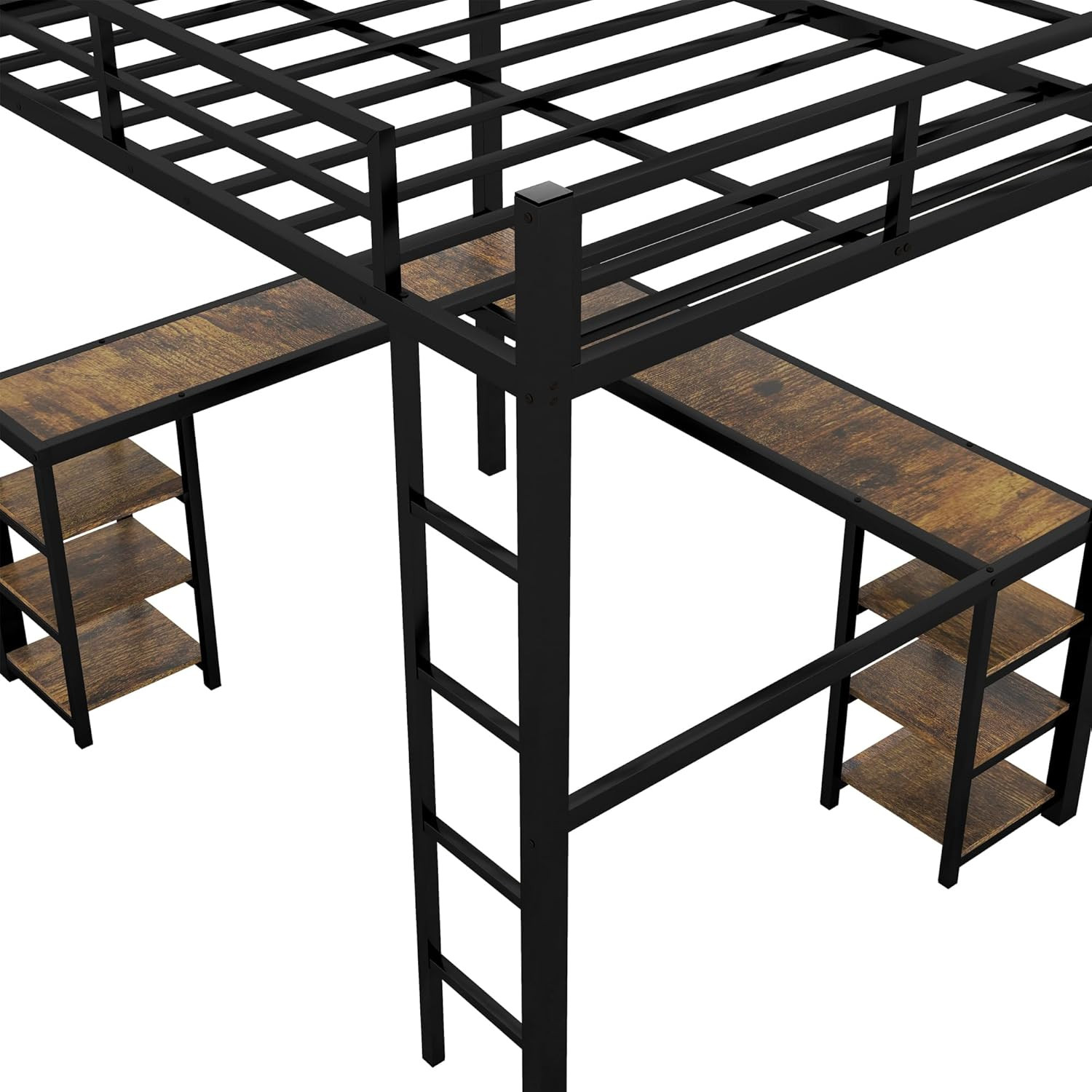 Full XL Loft Bed with Vintage Desk and Storage for Kids & Teens