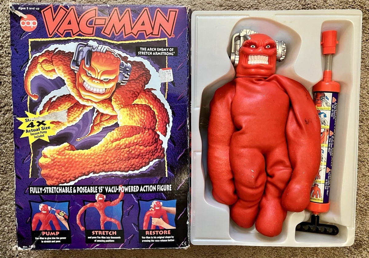 RARE 1994 Cap Toys Vac-Man Stretch Armstrong w/ Pump & Original