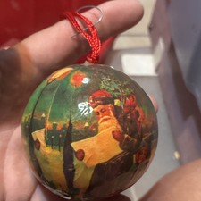 Round Santa Claus Scene Christmas Hanging Bauble Ball Ornament Multicolor