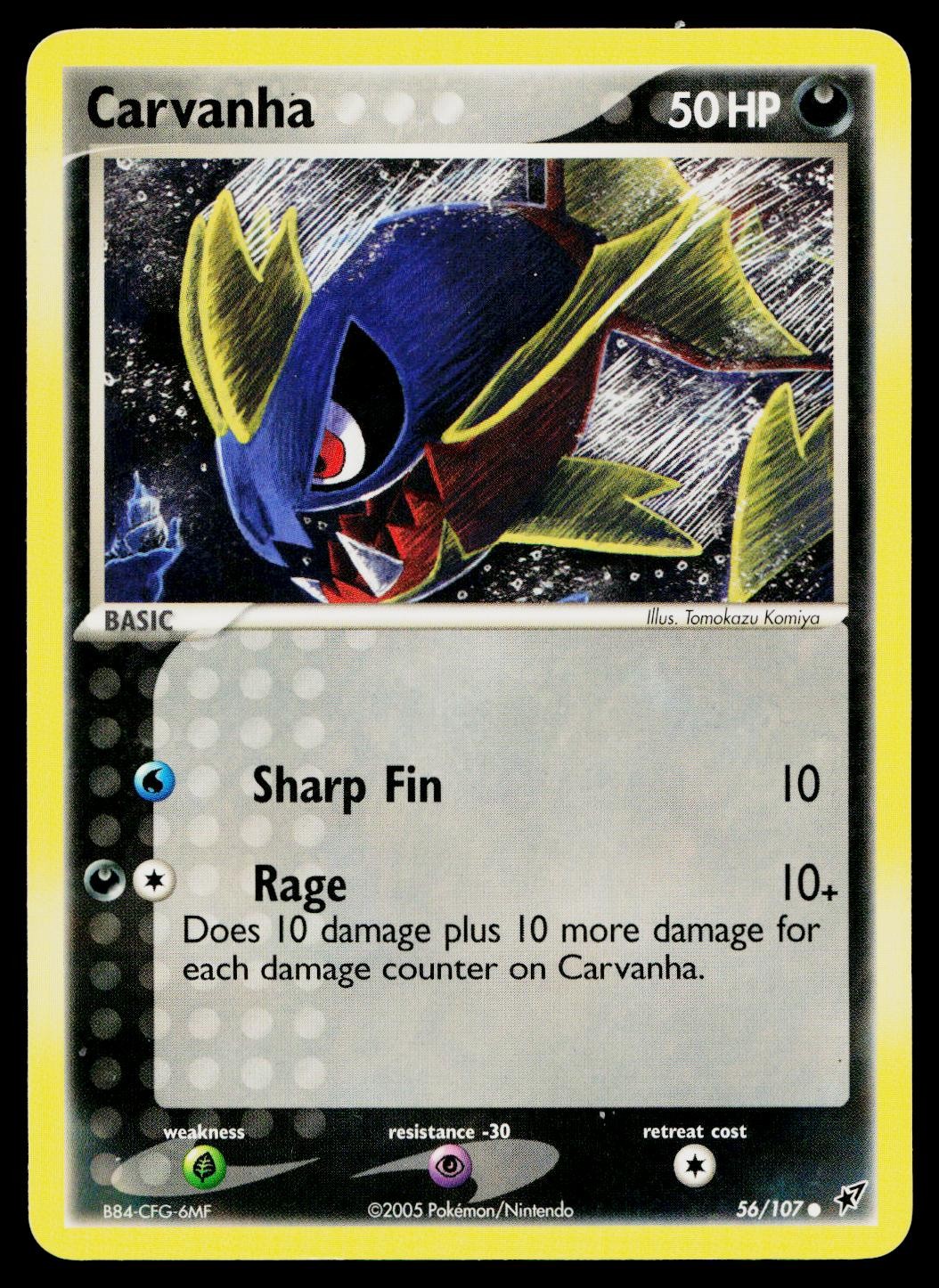 Carvanha 56/107 Common Deoxys Pokemon Near Mint
