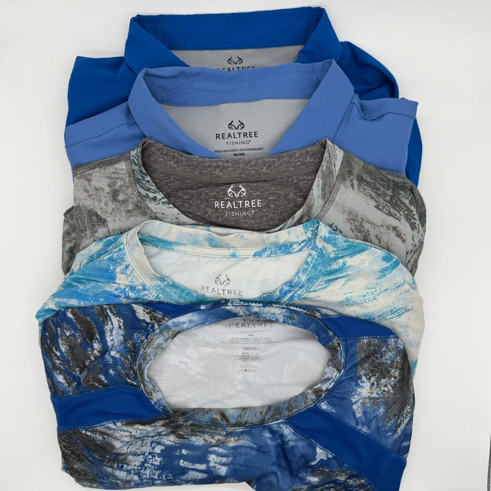 Realtree Fishing Shirt (Lot Of 5) 3XL Stretch Long Sleeve Vented Pockets J1