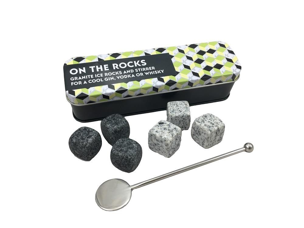 Apples To Pears - Gift In A Tin - On The Rocks - 6 x Granite Ice Rocks & Stirrer