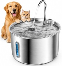 Cat Water Fountain Stainless Steel, 135oz/4L with Adjustable Pump 3 Flow Modes