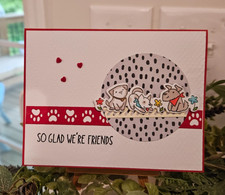 STAMPIN UP CARD KIT -DOGS SO GLAD WE'RE FRIENDS CARD KIT MAKES 4 26.287