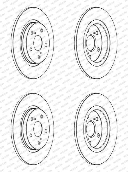 2X Ferodo 290Mm Bremsscheiben Voll Hinten Passend FüR Toyota Avensis | DDF1755C-image