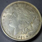 1921 MORGAN SILVER DOLLAR $1 US COIN 90% FINE SILVER UNCERTIFIED
