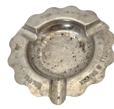 Vintage 1950's Metal Ashtray Brawley Cal Union 76 Station Wardell
