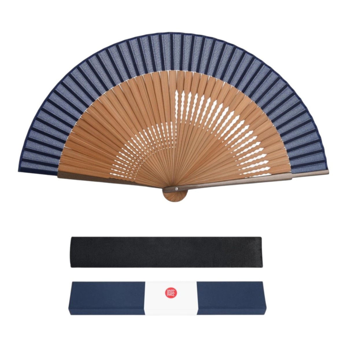 Ganve Japanese Silk Fan Men's Traditional Folding Fan, Vintage