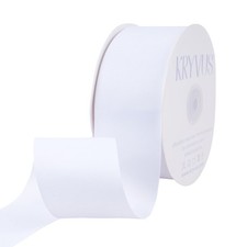 White Ribbon Grosgrain Ribbon 2 Inch x Continuous 50 Yards White Grosgrain Ri...