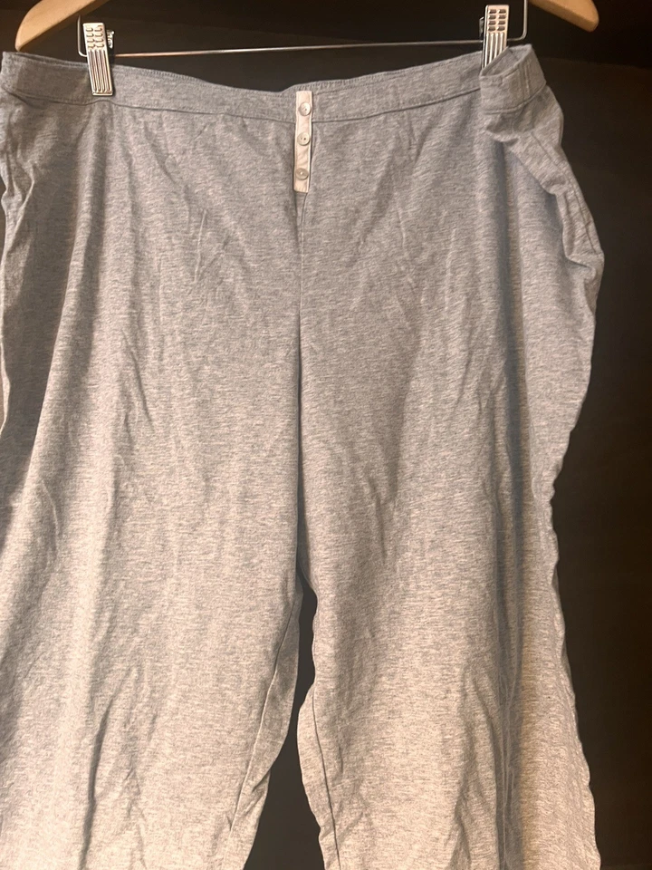Gilligan & O'Malley 女式灰色休闲睡眠卡普里裤 XXL PULL ON COTTON — 第 2/4 张图片