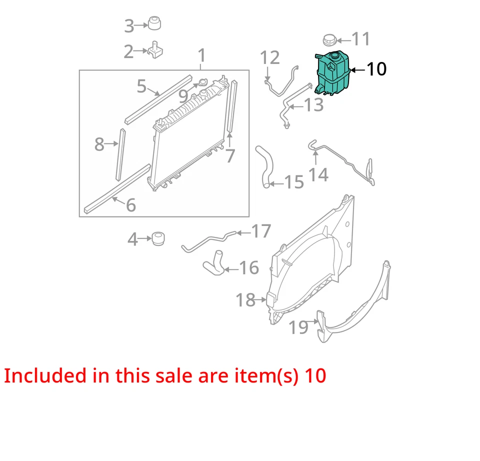 Garrafa de transbordamento de líquido de arrefecimento Nissan Armada 2006 fabricante de equipamento original 150K milhas (LKQ~435487717) - Imagem 4 de 4