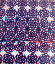 1960s Vari Vue SPINNING SWIRLS IN PURPLE OR RED/WHITE/BLUE? 14X16" NOS SO COOL