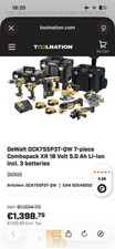 DEWALT 18V XR BRUSHLESS 7 TOOL KIT + 3 BATTERIES + CHARGER SDS DRILL CIRCULARSAW