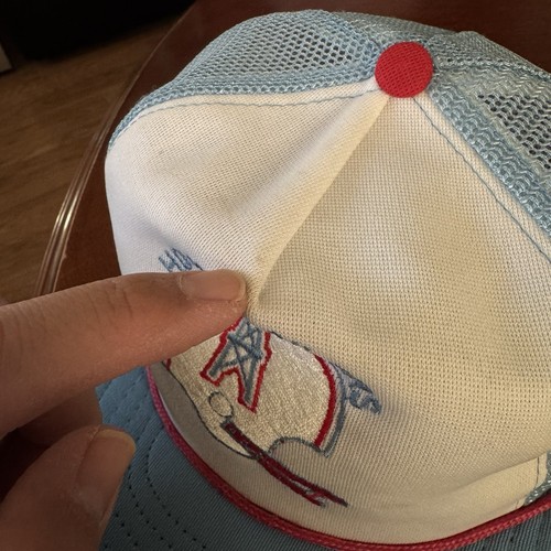 Vintage Houston Oilers Trucker Hat Mesh Adjustable Snapback Unisex NFL Vtg S-M - Picture 2 of 14