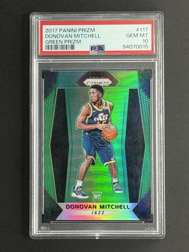 2017-18 Panini Prizm - Donovan Mitchell #117 Green Prizm (RC) PSA 10