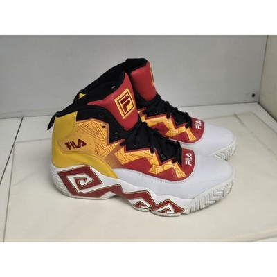 Fila Men 13 1BM01746- 123 MB Jamal Mashburn Wht Gold Red Retro Basketball Shoes