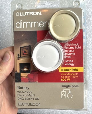 Lutron DNG-600PH-DK Rotary Dimmer w / White & Ivory Knobs NEW Mint in Package!