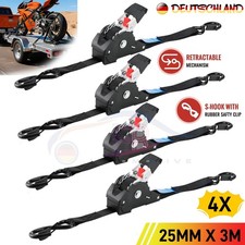 4x Automatik Spanngurt mit Sicherung 3M Ratschengurt Zurrgurt Selbstaufrollend