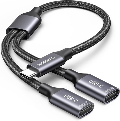Kiwibird USB C Splitter 1 in 2 Out Charging, USBC Power Data Splitter Extension
