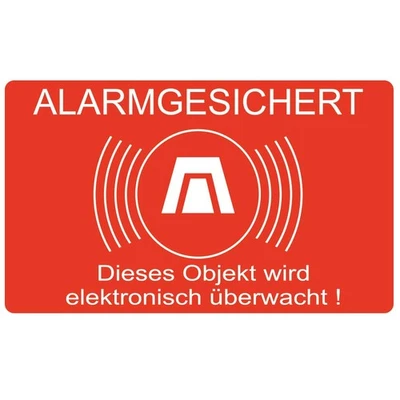 SCHILDERIO 1x Aufkleber "Alarmgesichert-Dieses Objekt wird elektronisch überwacht" 50x30mm