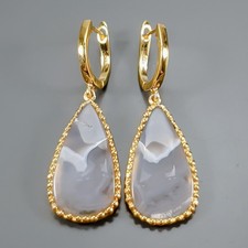 Orecchini agata naturale gioielli fine art argento sterling 925 /E130482