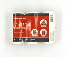 1 pack x 6 Office Depot Brand Thermal Paper Rolls 2-1/4" x 165' White 2.25x165